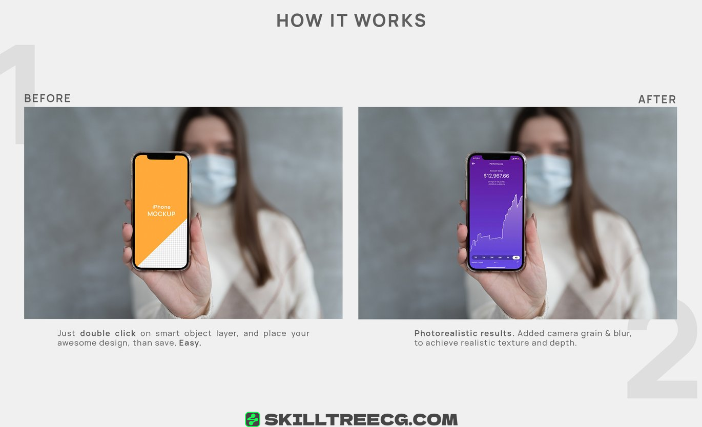 图片[3]-iPhone 12 Pro Person Holding in Mask Mockup（613130）-技能树